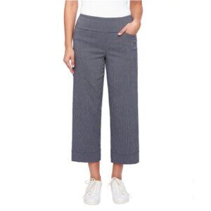 S.C. & CO. Women's Wide Leg Crop Pant (Navy, Large)